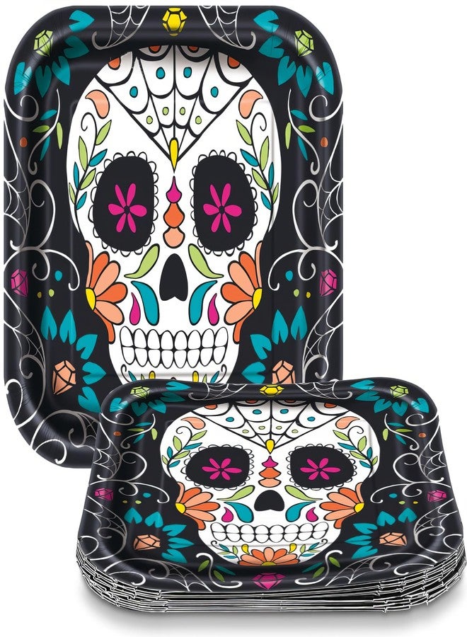Unique Party Unique Skull Day Dead Square Plates, 8 Ct. - Image 1